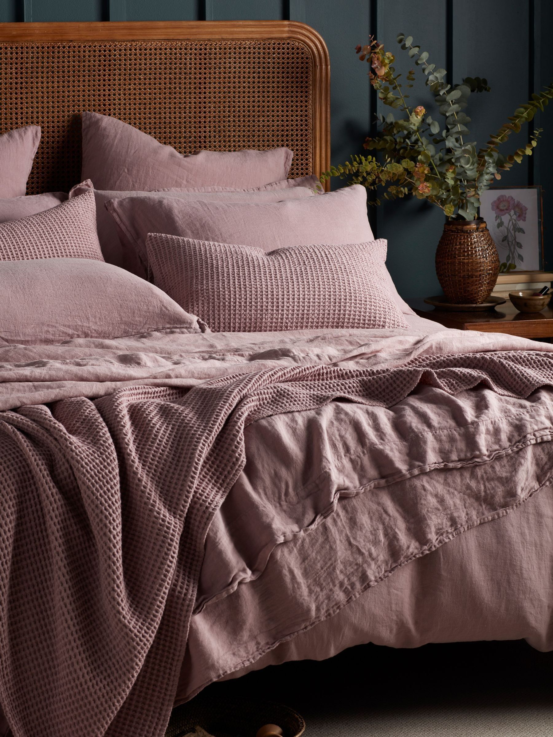 Secret Linen Store Vintage Rose 100% Linen Pillowcase