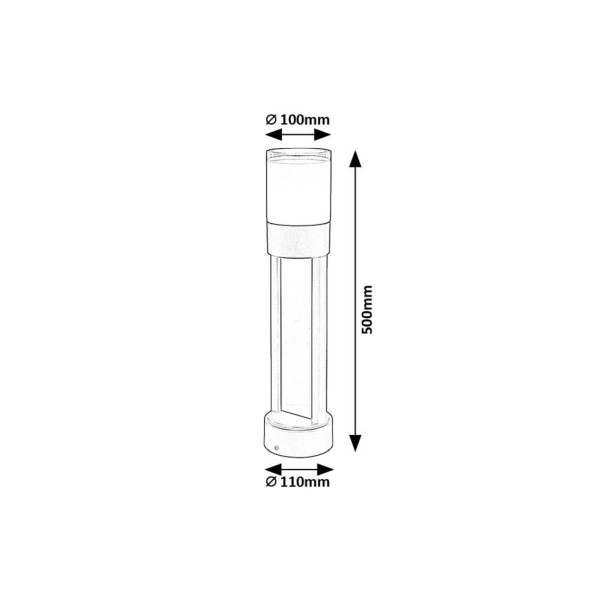 Lampa ogrodowa LEITHA wys:50 cm czarno-biała LED 1x12W 720lm IP44 Rabalux