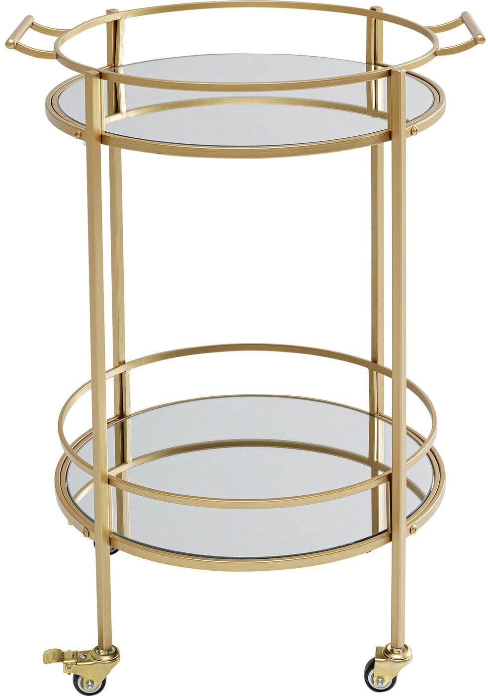 EMILIA - Desserte en verre miroir et acier doré