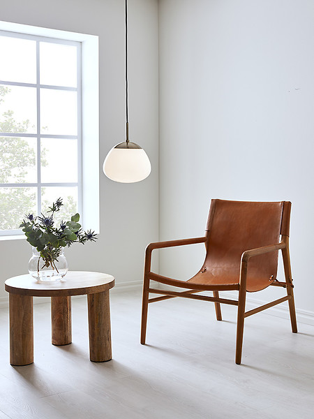 Lampa wisząca Rise szklana biało-brązowa