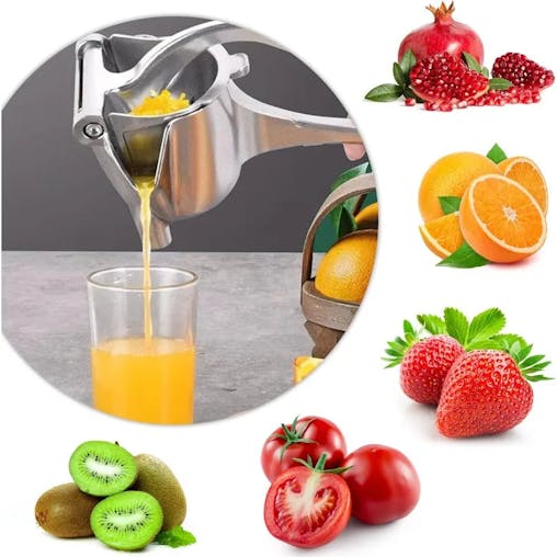 NNEOBA Heavy Duty Manual Citrus Juicer Premium Metal Alloy Fruit Squeezer Silver