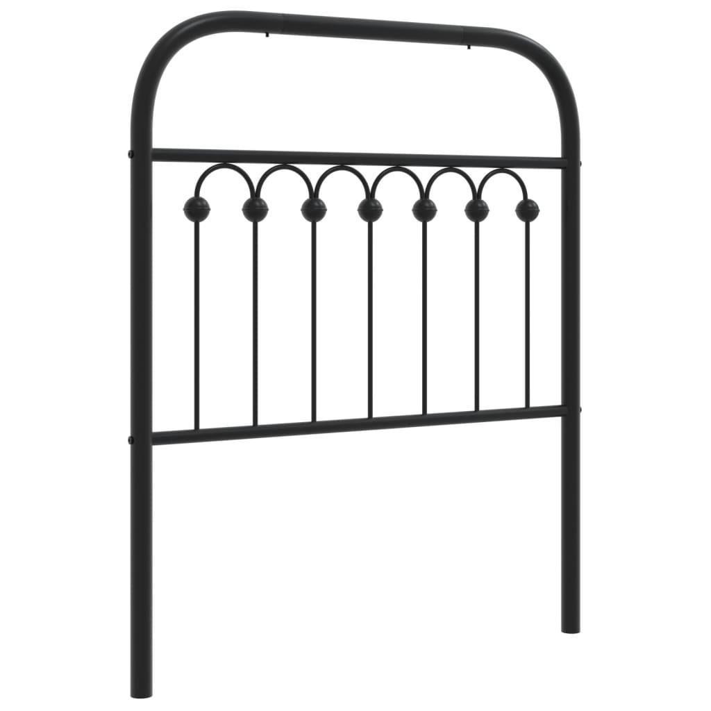 Wezgłowie Czarny 75 cm Stal vidaXL