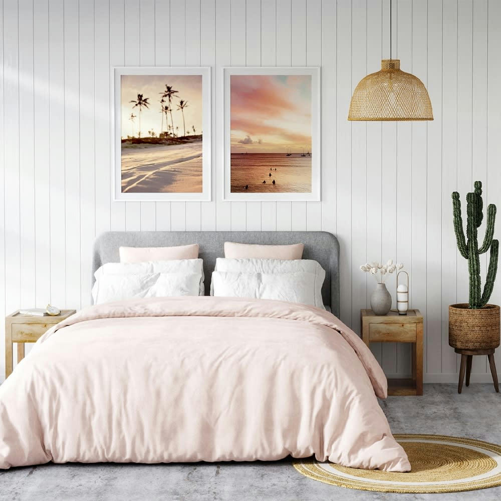 SIOUX - Lit double 160x200 cm en tissu gris