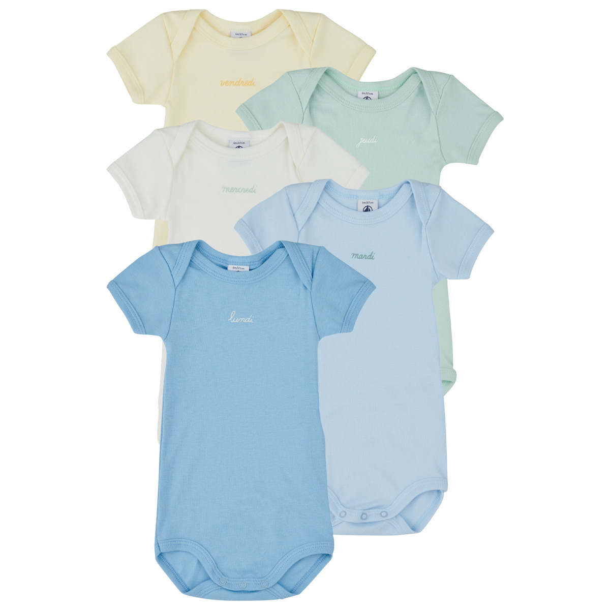 Petit Bateau - 5 BODIES US MC - Multicolour