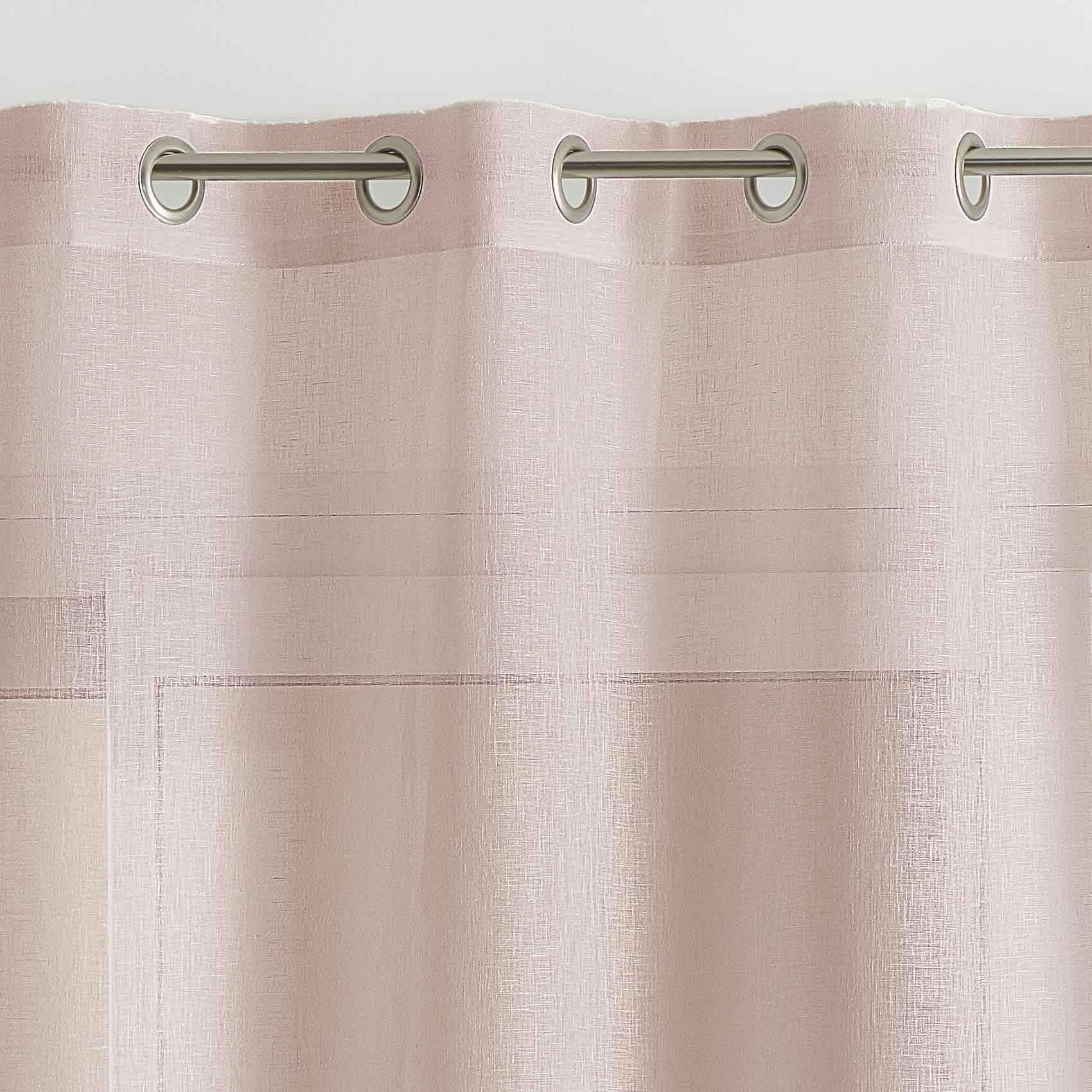 - Voilage 100% lin rose poudré 140x260 cm