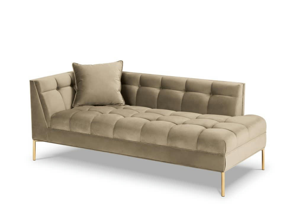 KAROO - Méridienne droite velours cappuccino