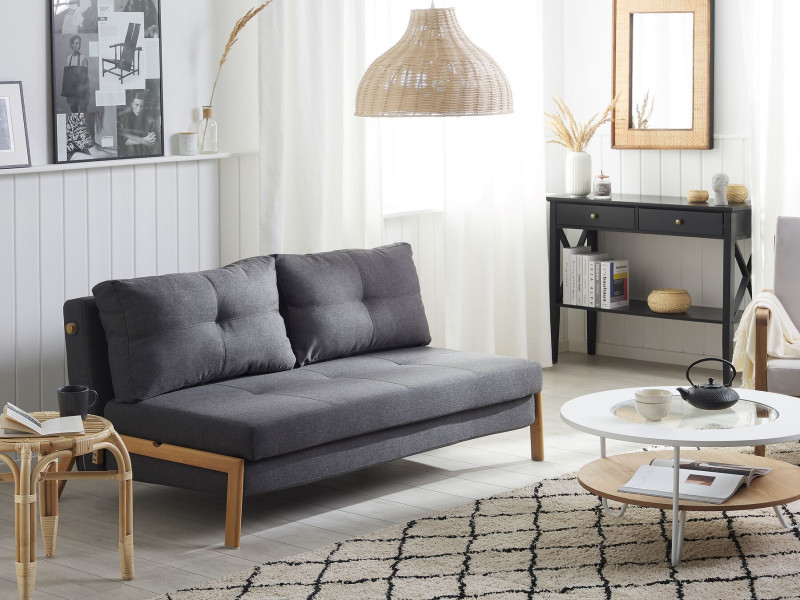 Sofa kanapa rozkładana 2-osobowa szara
