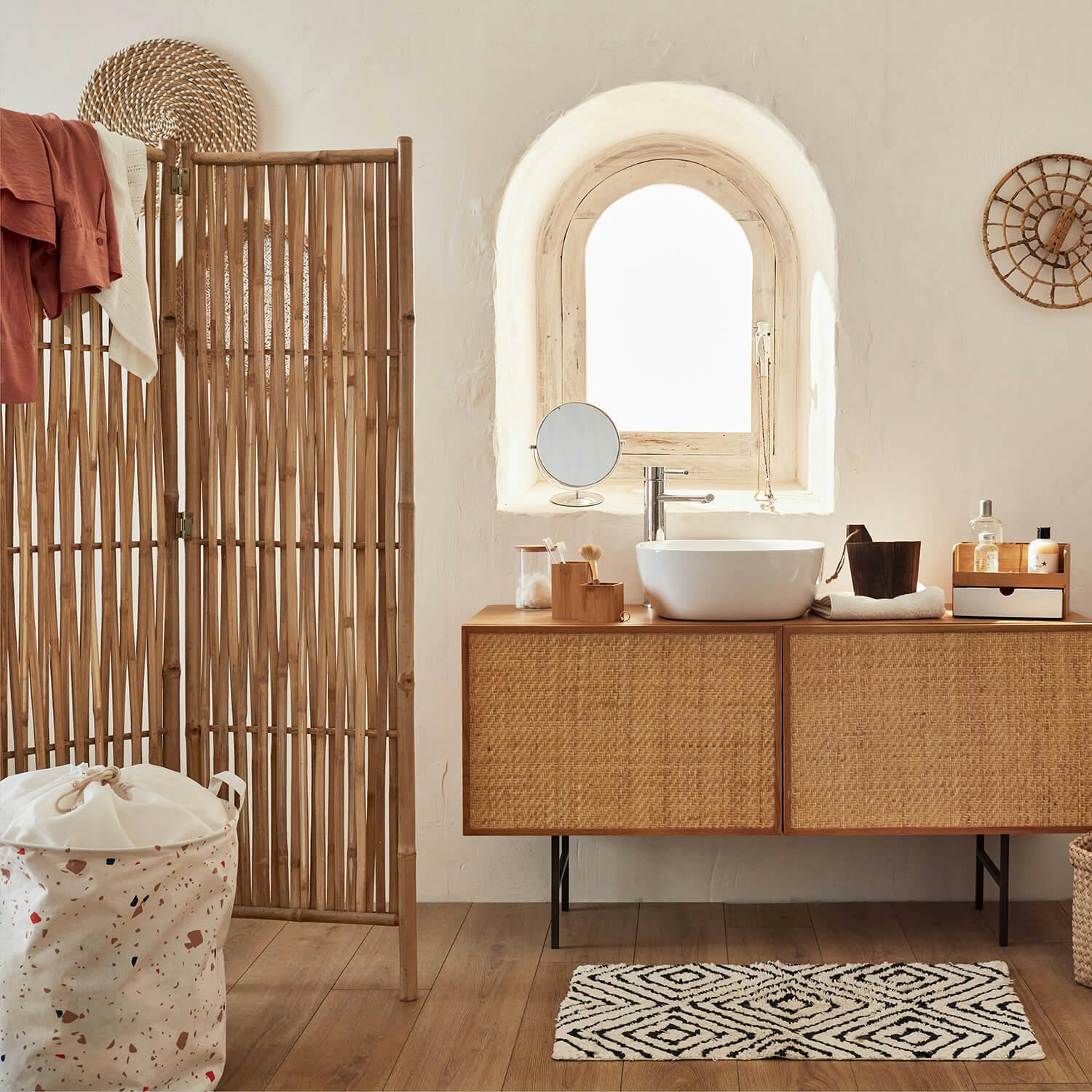 - Paravent en bambou naturel 160x139cm