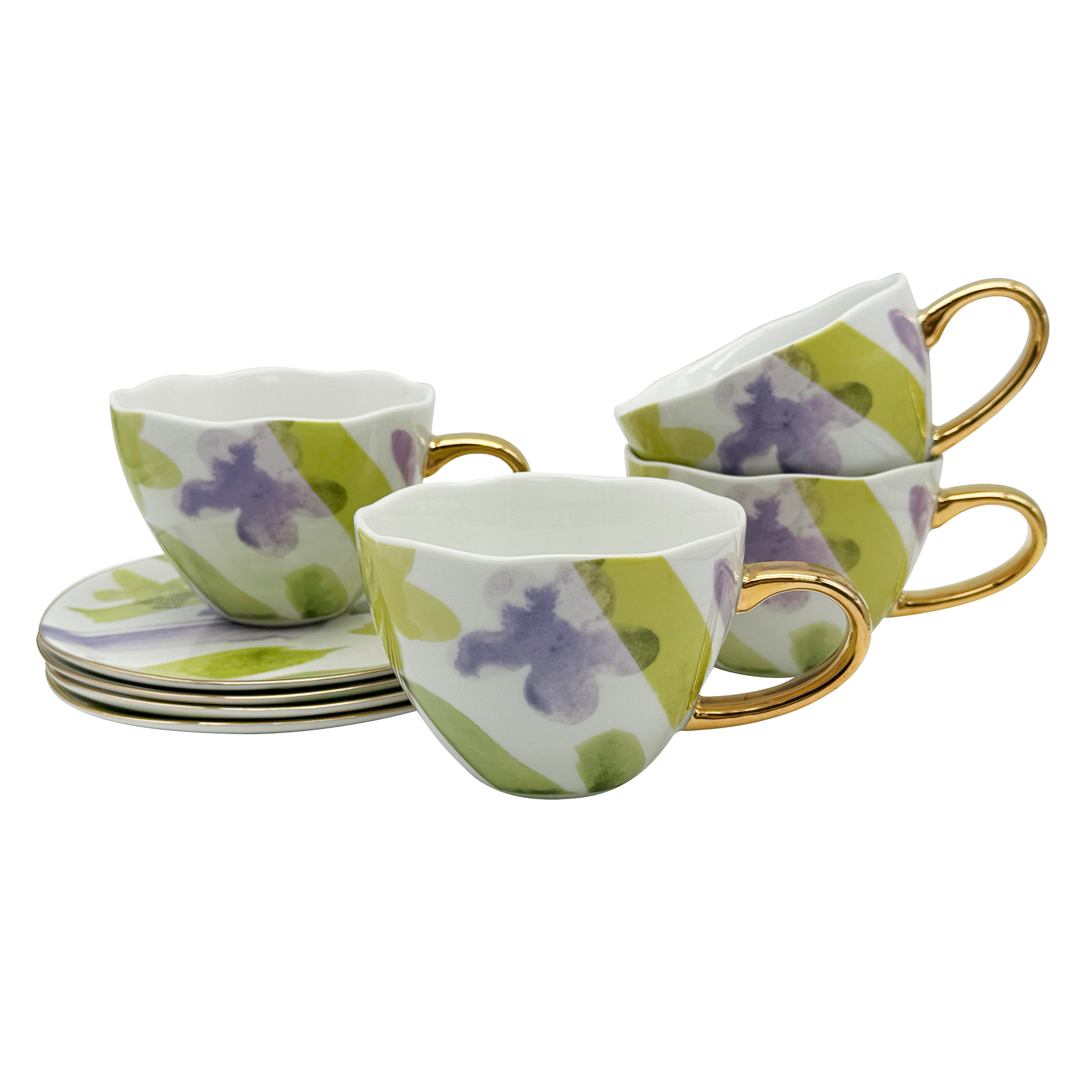 Urban Nature Culture Good Morning serviesset cappuccino/tea kopje met bord 17cm - Kusha - 8-delig