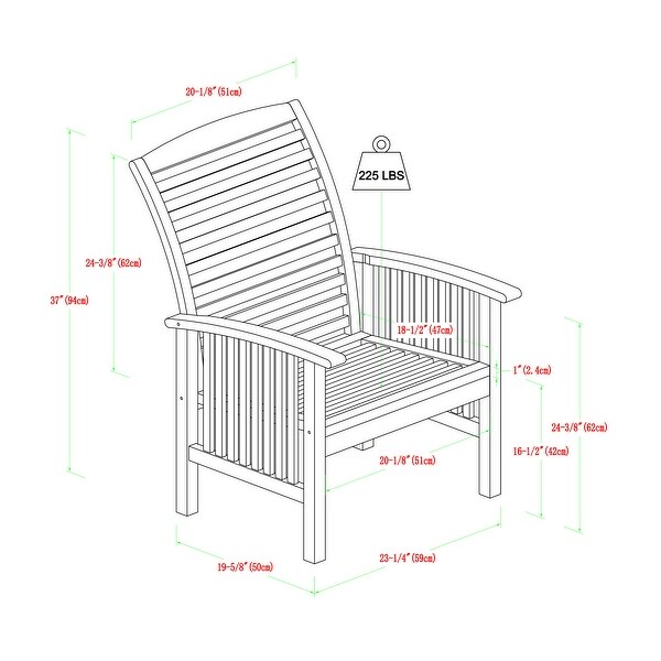 Middlebrook Surfside Acacia Wood Outdoor Chairs, Set of 2