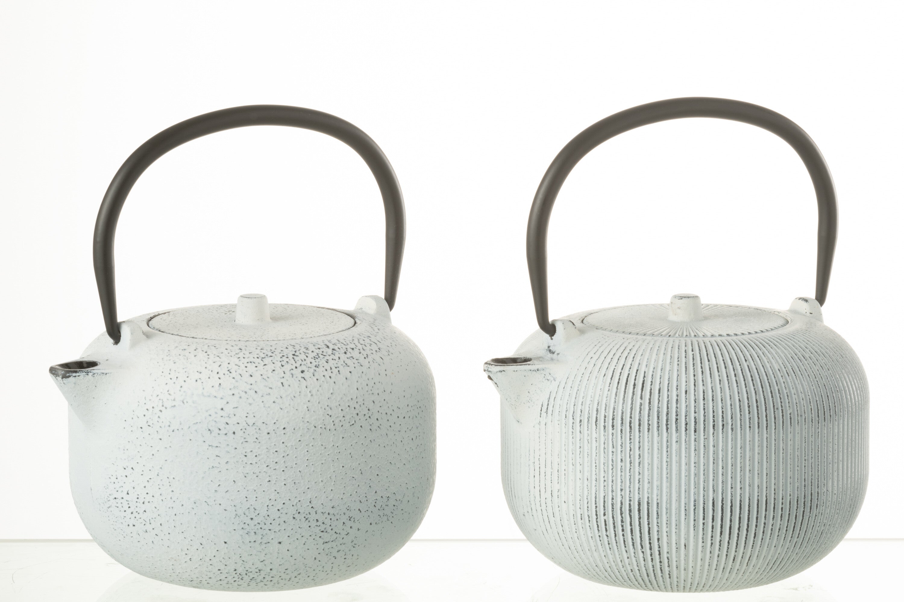 J-Line theepot - metaal - wit - 2 stuks