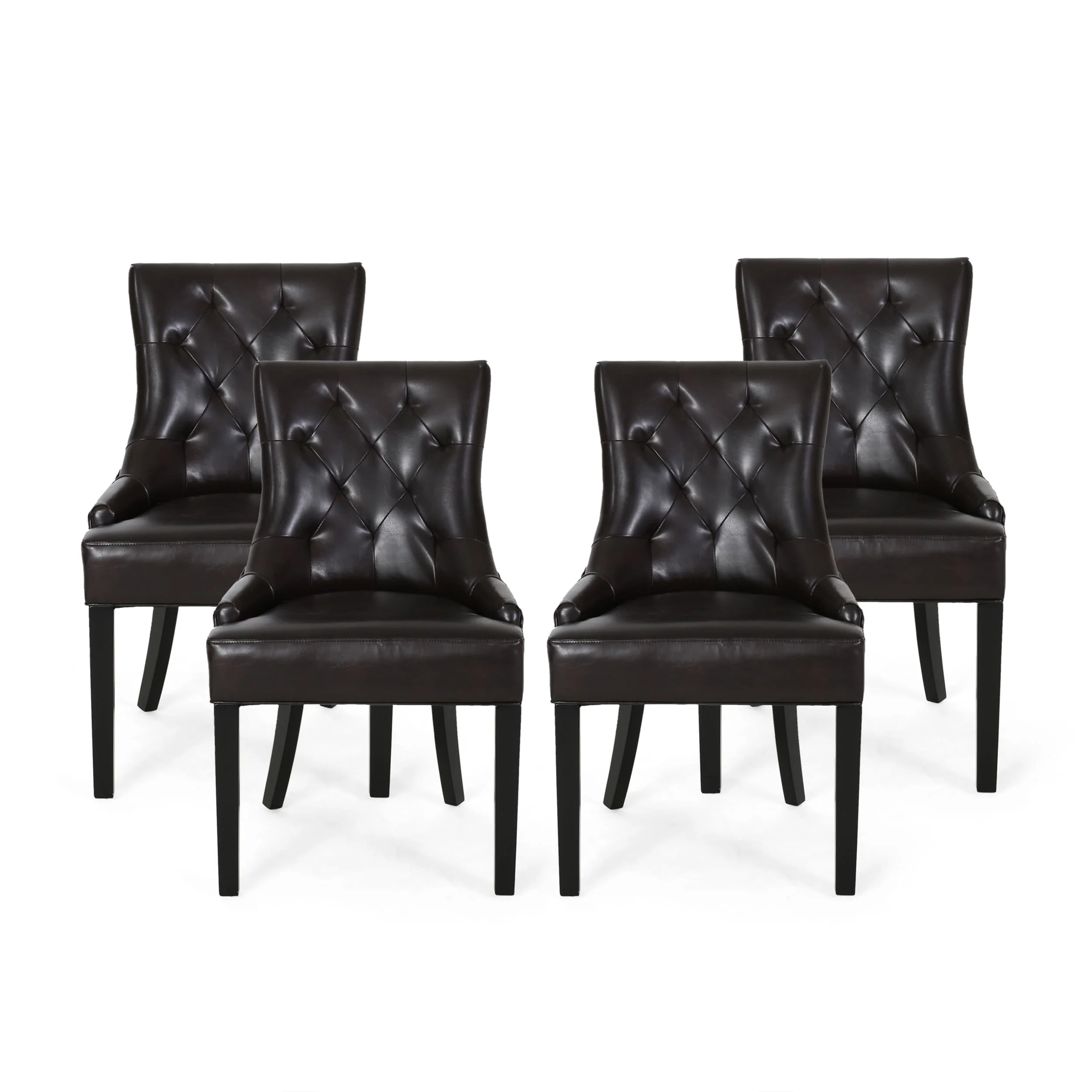 Hayden Contemporary Tufted Bonded Leather Dining Chairs (Set of 4) by Christopher Knight Home