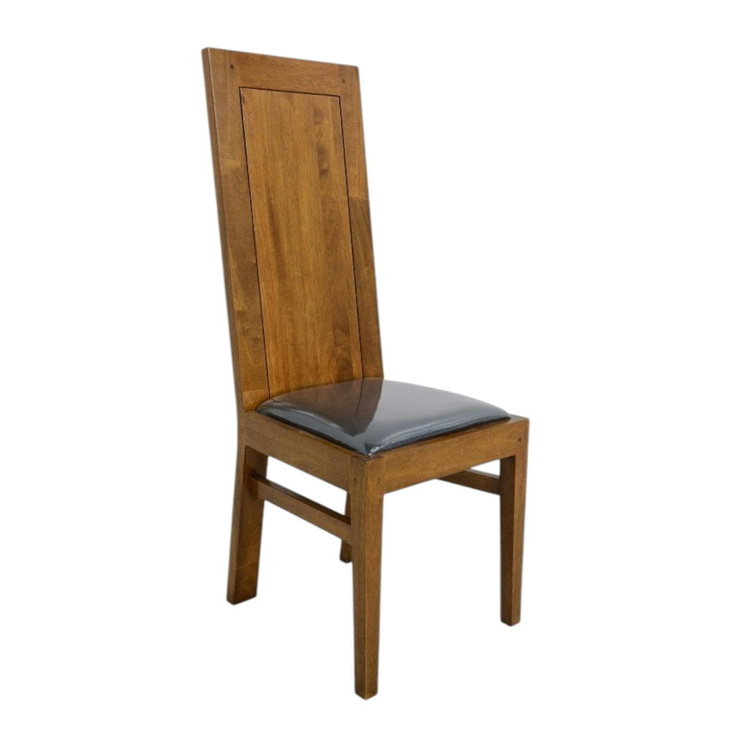 Chaise Hévéa assise mousse, dossier plein 42x49x110cm OLGA