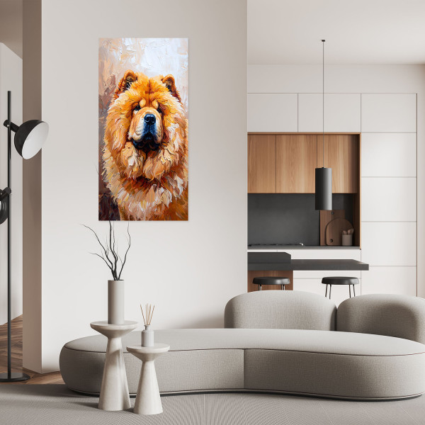 Plakat samoprzylepny do salonu Feeby Chow chow Pies Zwierzę Natura 40x80