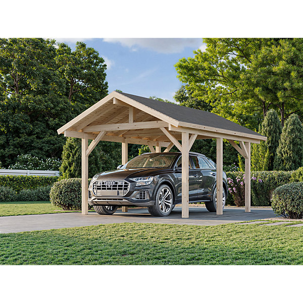 Carport toit plat en bois Palmako Robert 1 voiture 20,1 m²