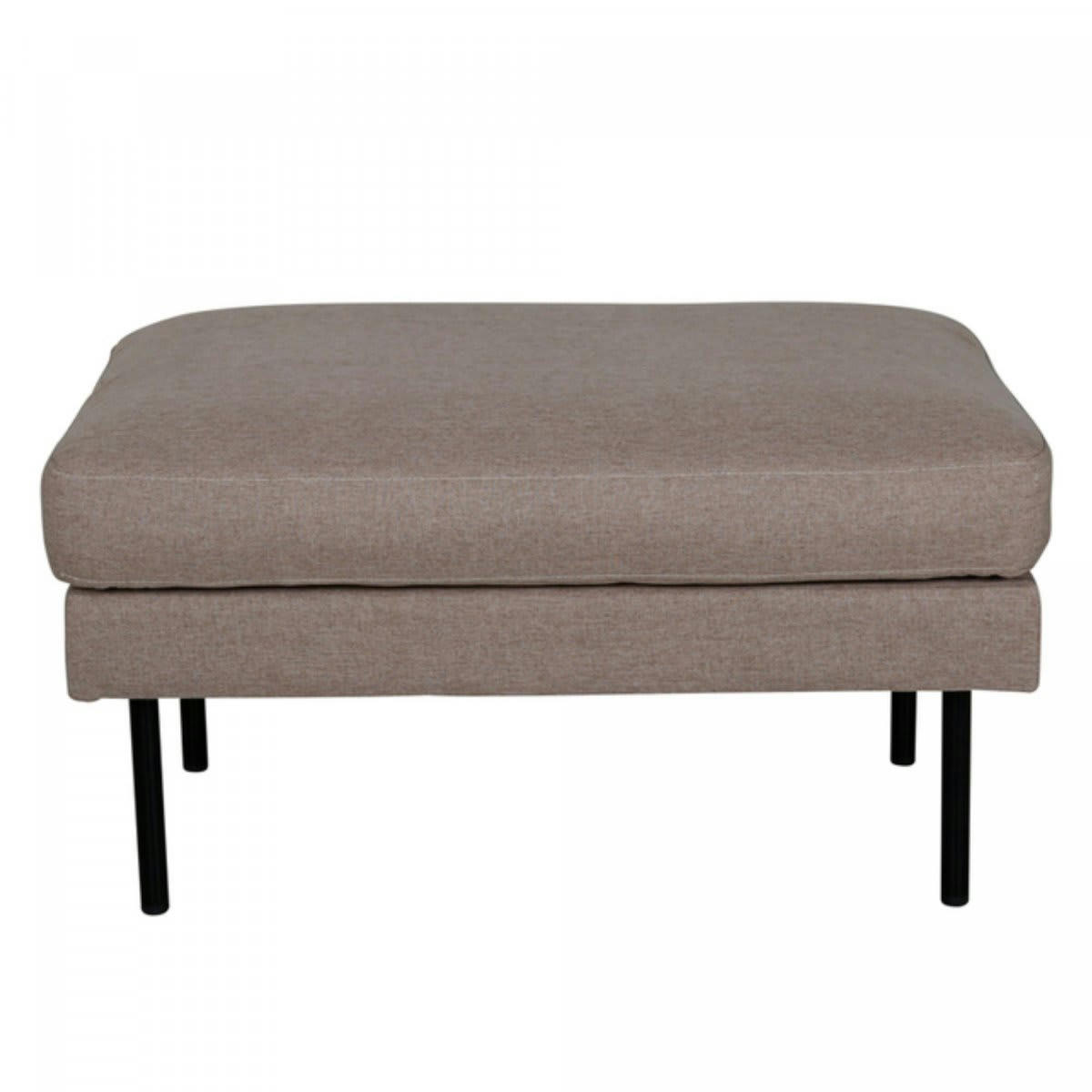 MIGUEL - Pouf rectangulaire 85x64cm en tissu beige