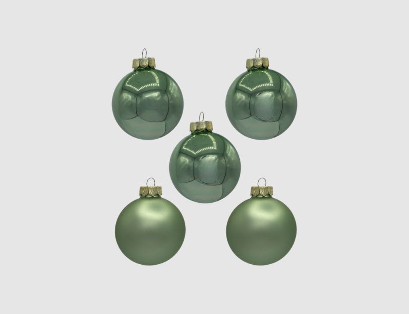 Weihnachtskugeln Salbei Glas Ø6cm matt & opal
