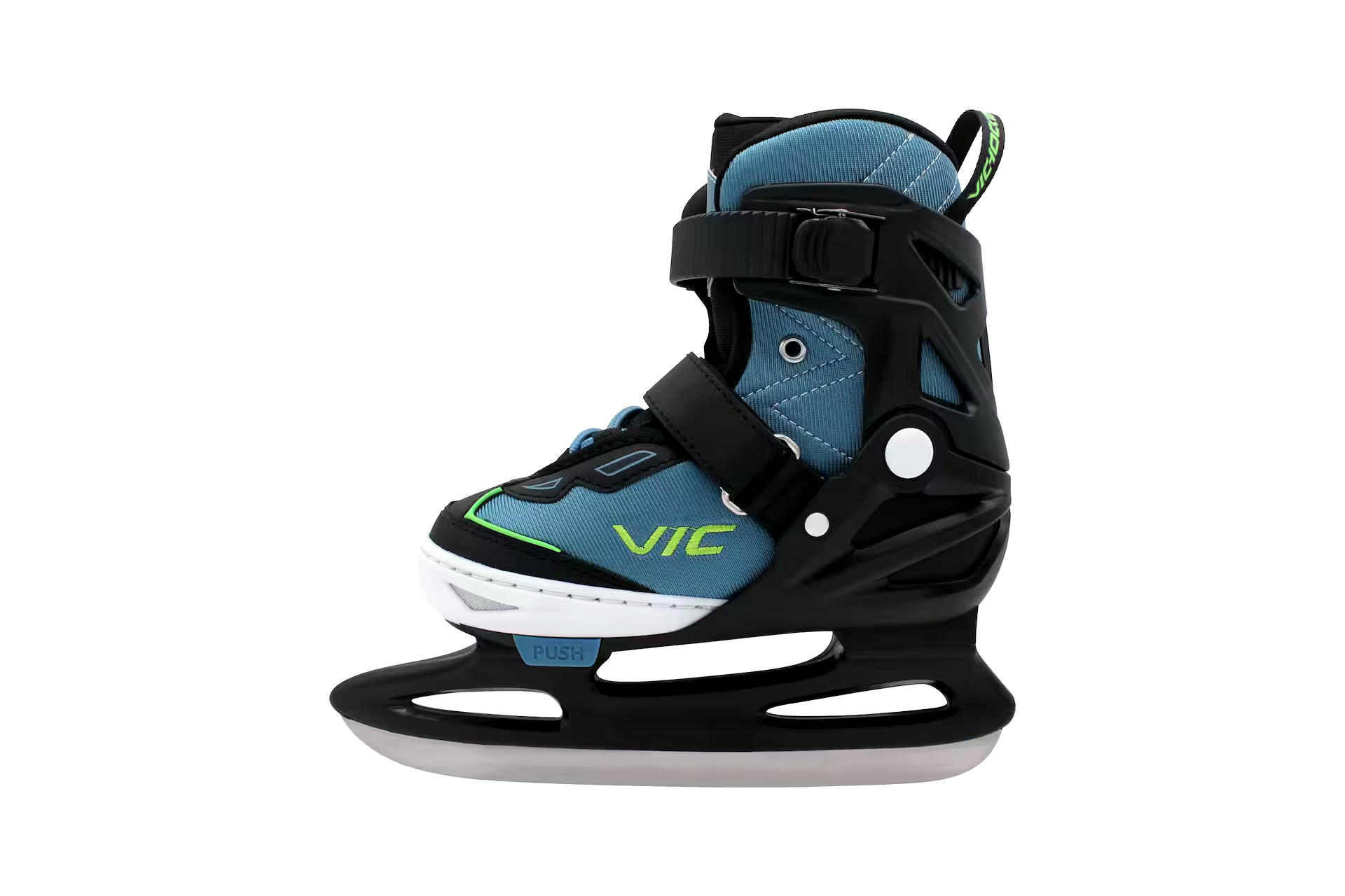 VIC Adjustable Recreational Ice Skates, Youth/Junior/Senior, Blue, Assorted Sizes