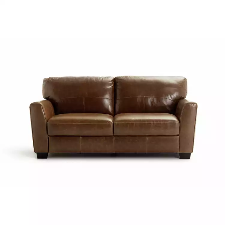 Habitat Milford Leather 3 Seater Sofa - Tan