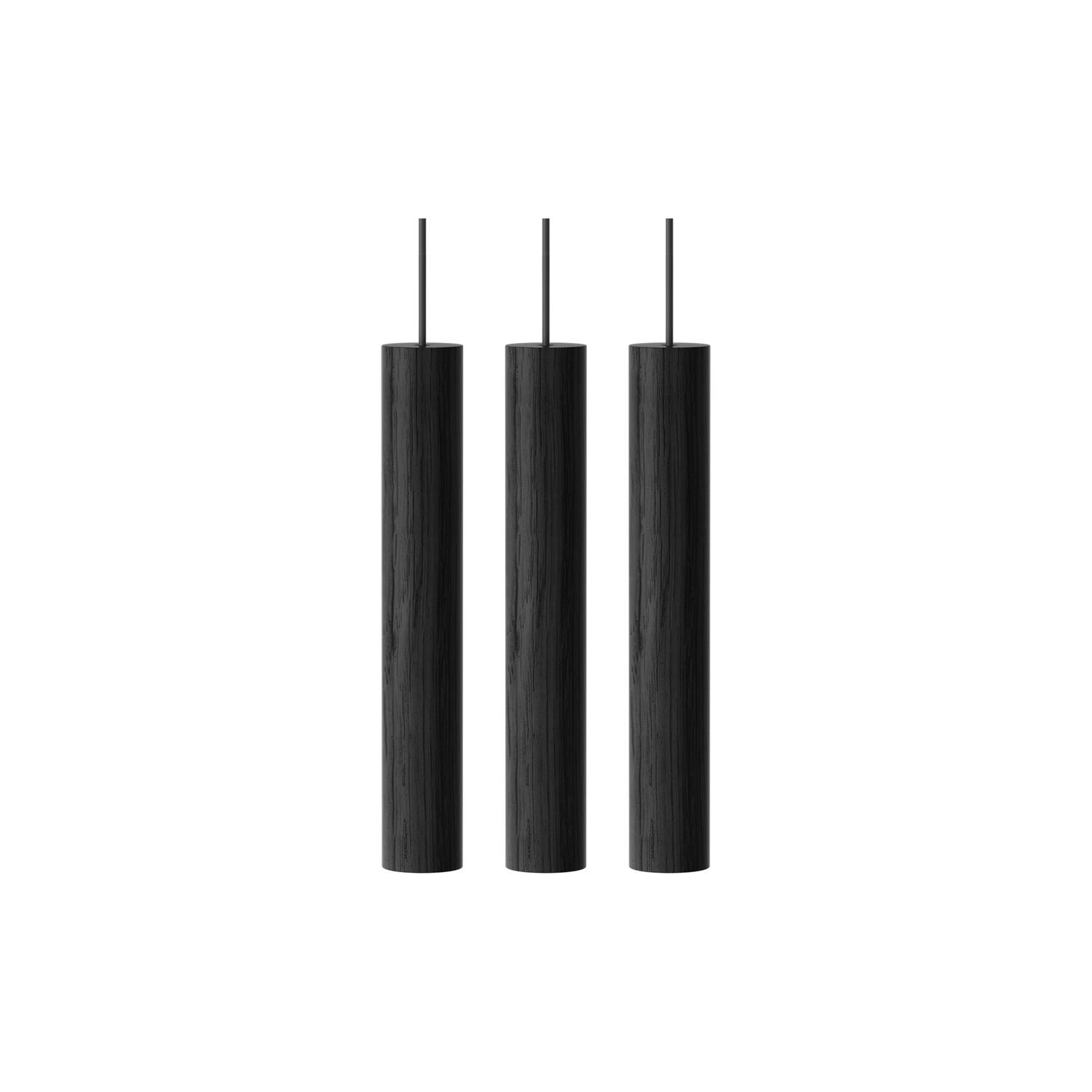 Chimes Cluster 3 Pendant, black oak