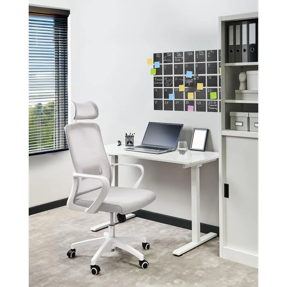 MONARCH - Bureaustoel - Lichtgrijs - Stof