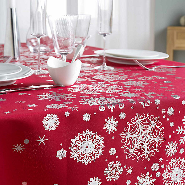 Nappe antitache rectangle 150 x 300 cm Polyester imprimé Constellation Rouge