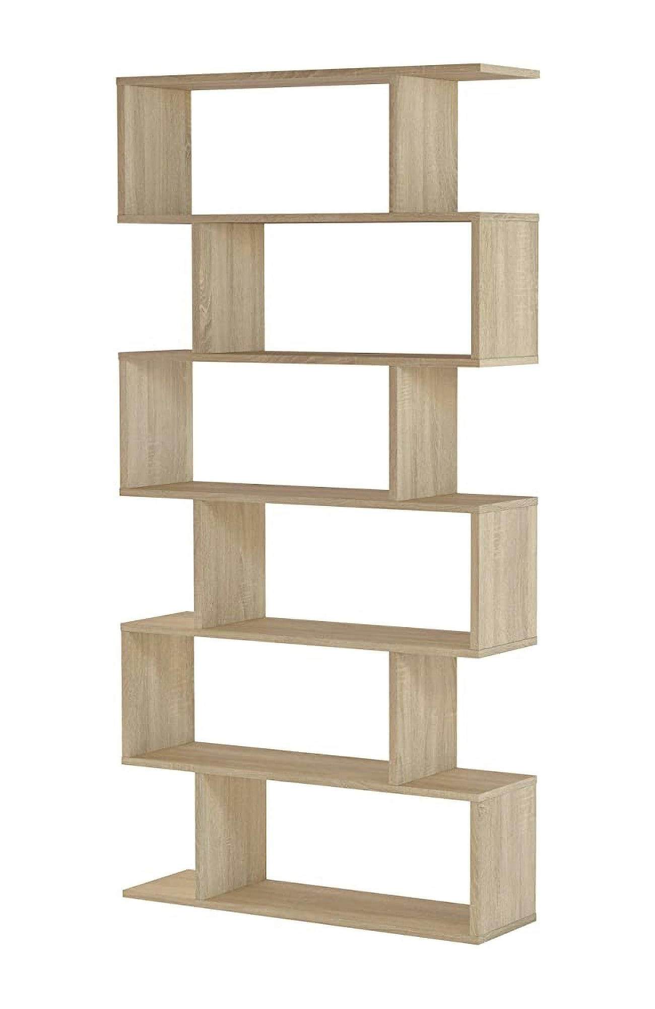 JOLIET - Bibliothèque double face effet bois chêne