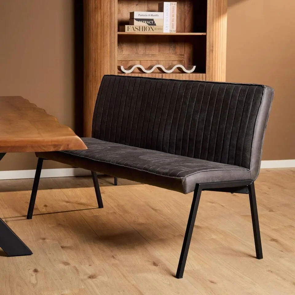 StarFurn - Eetkamerbank Tivoli Bull 155 cm - antraciet