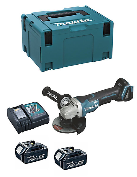 Meuleuse 125 mm 18 V LXT Makita DGA508RTJ - 2x 5,0 Ah - chargeur - MAKPAC