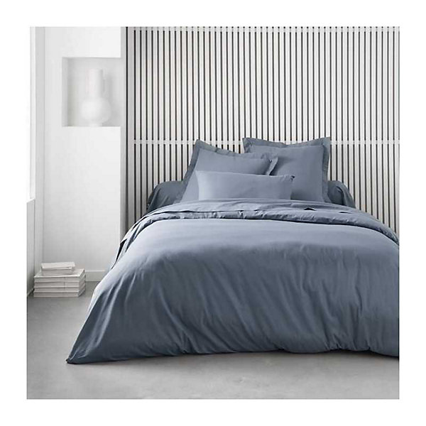 Housse de couette TODAY Essential - 240 x 260 cm - 2 personnes - 100% Coton uni - Denim