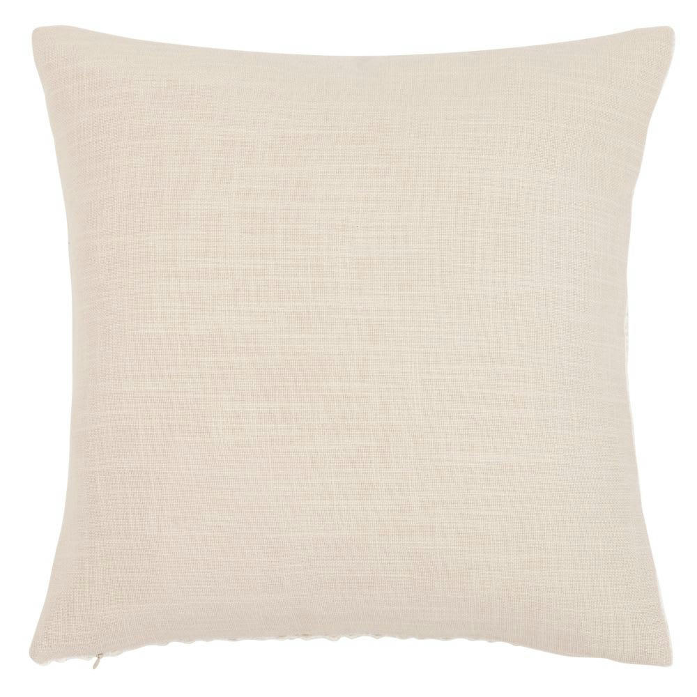 DAVIA - Housse de coussin texturée écrue et beige 40x40