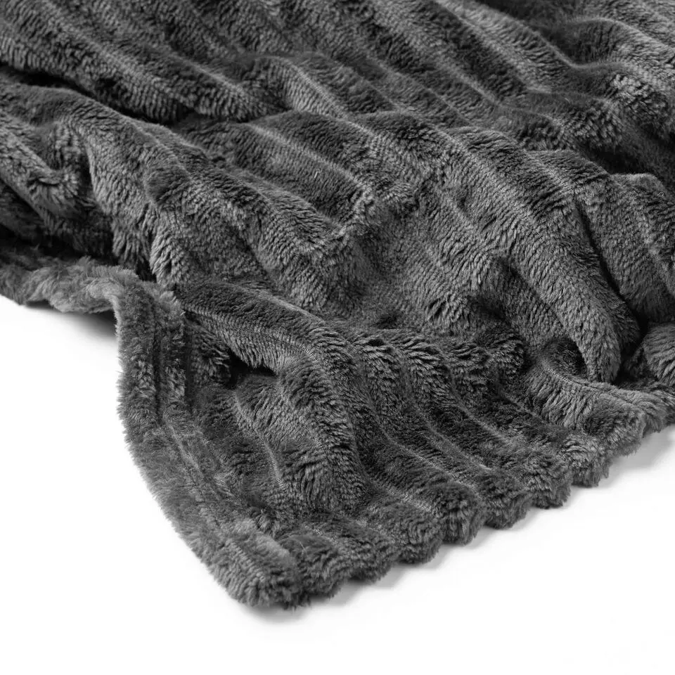 Plaid Marthy - Charcoal Gray - 140x180 cm