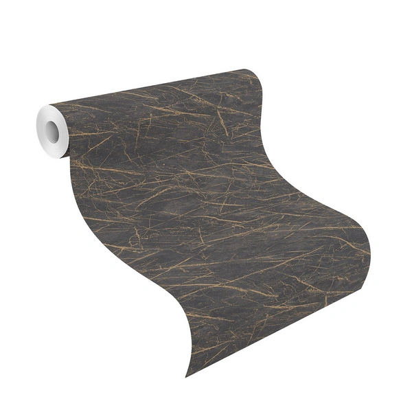 Vliestapete, 10,05x0,53m Marmor schwarz
