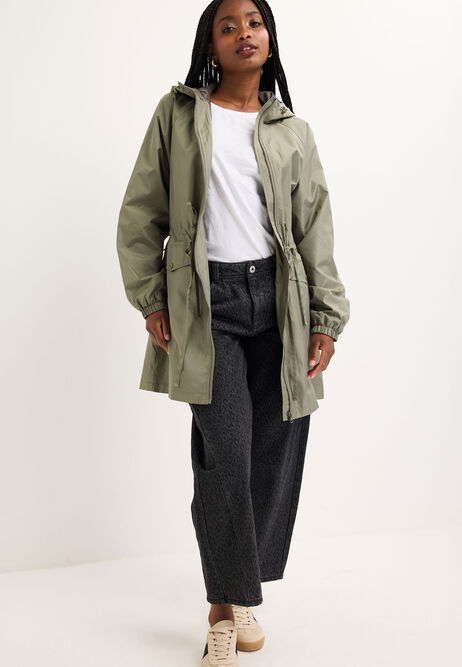 Womens Sage Plain Rain Coat