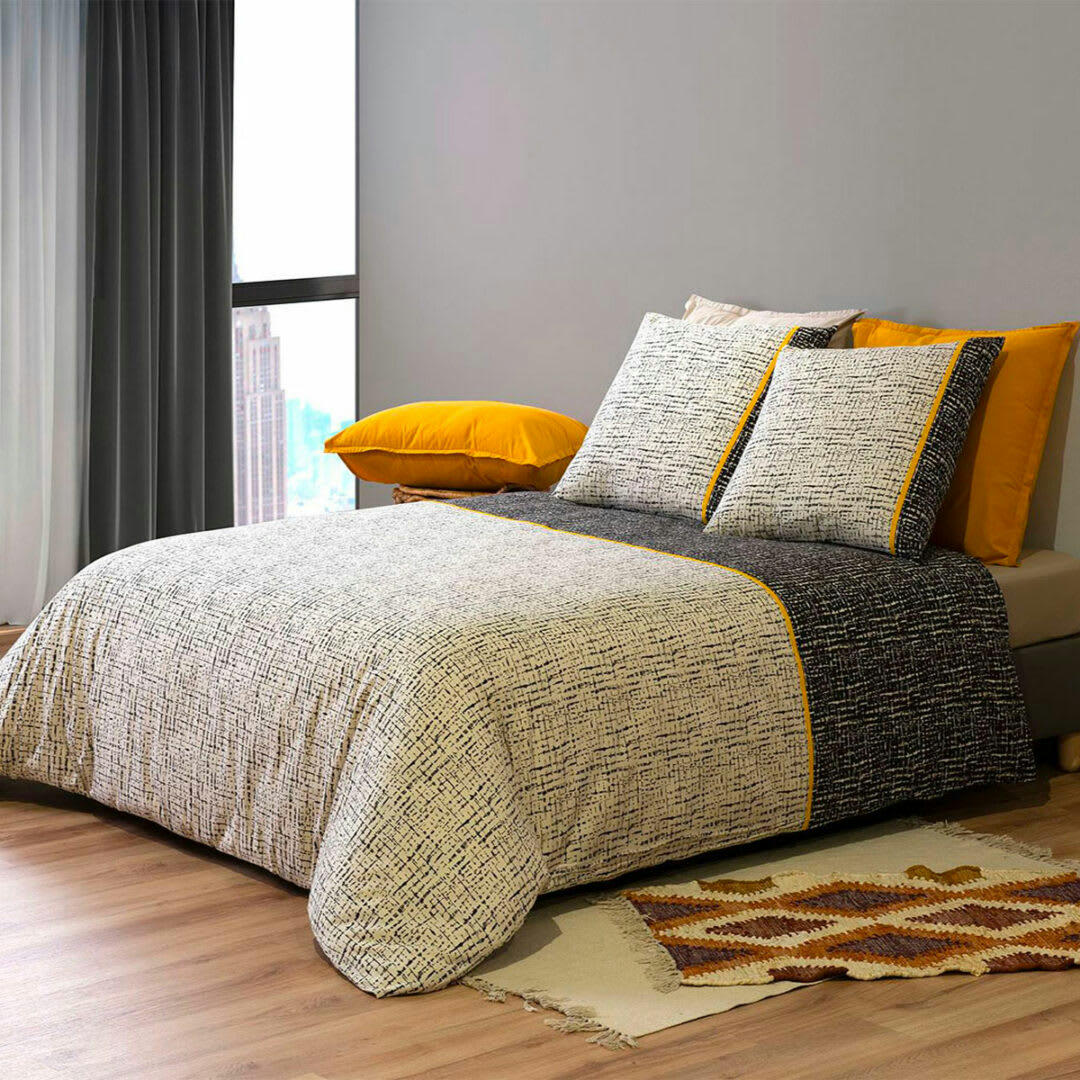 VULCANE - Parure housse de couette coton blanc 240x260 cm