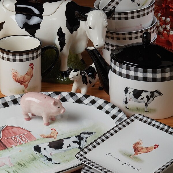 Certified International On The Farm 11" Dinnerware Plates, Set of 4 - 11" x 11"