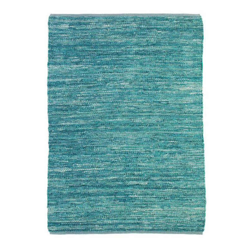 SKIN - Tapis en cuir tressé bleu clair 160x230