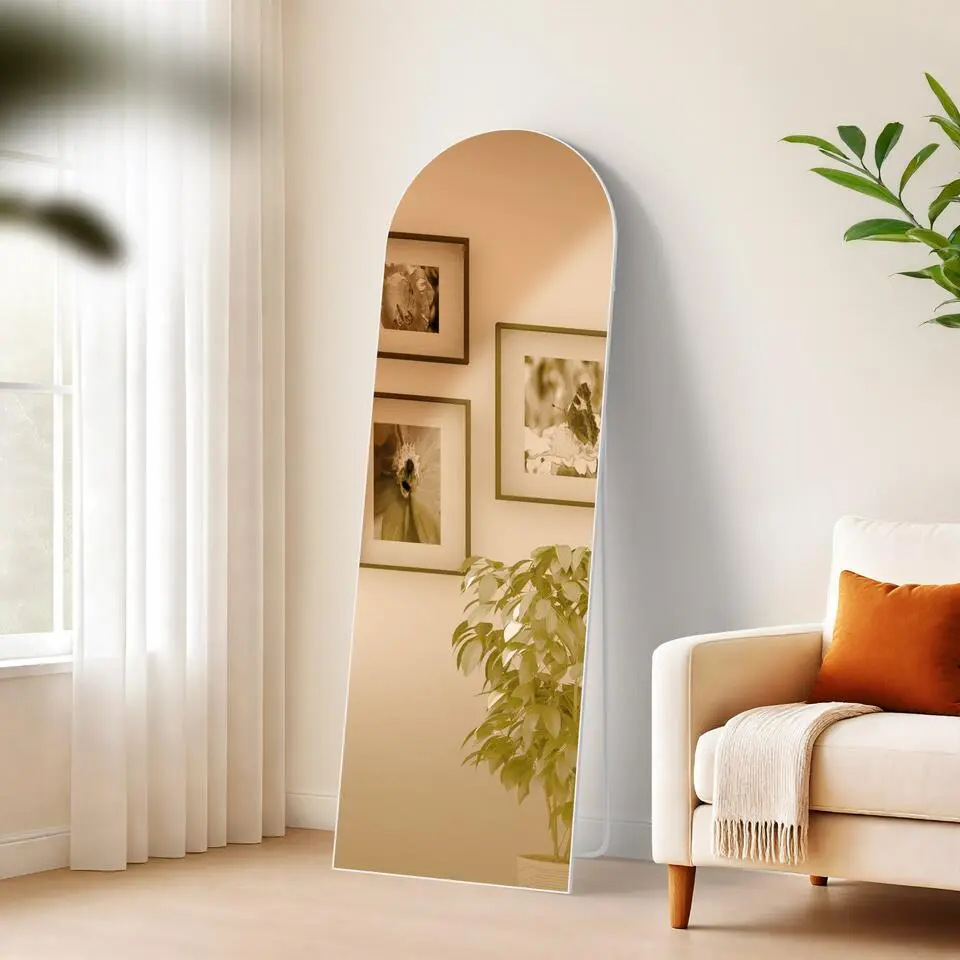 CLP Staande spiegel Moline ovaal - Glas - mat wit