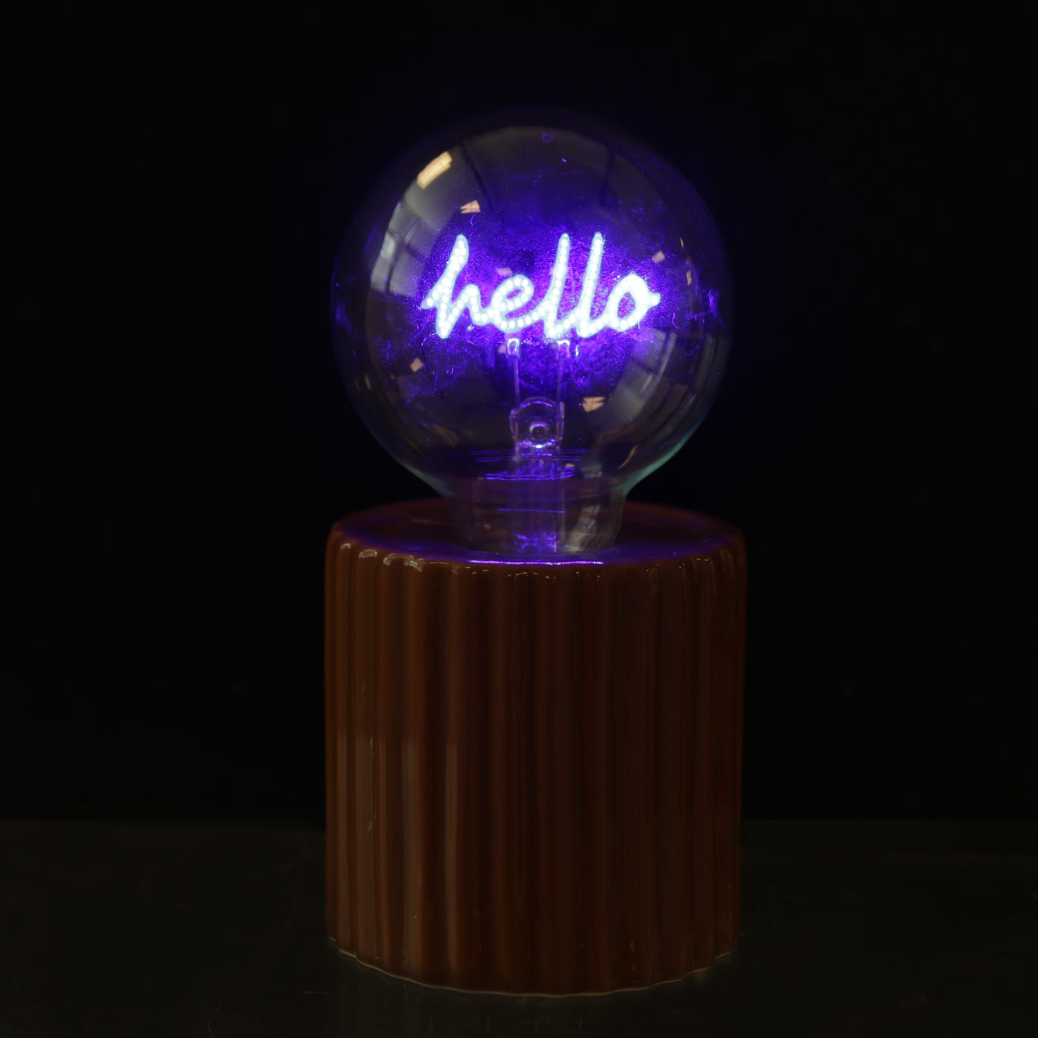 Lampadina decorativa natalizia Hello led ricaricabile