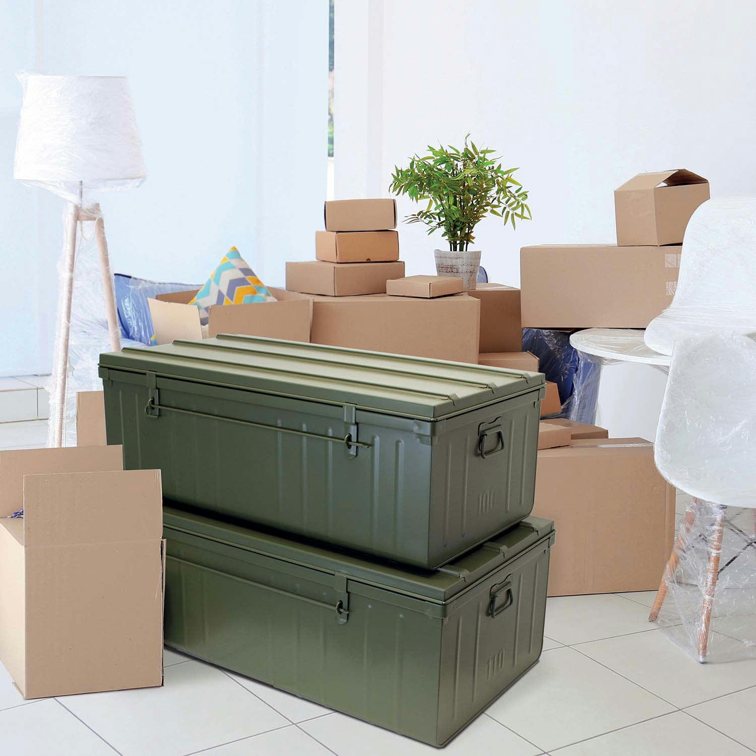 - Cantine de rangement en acier premium 110 cm kaki 225 l