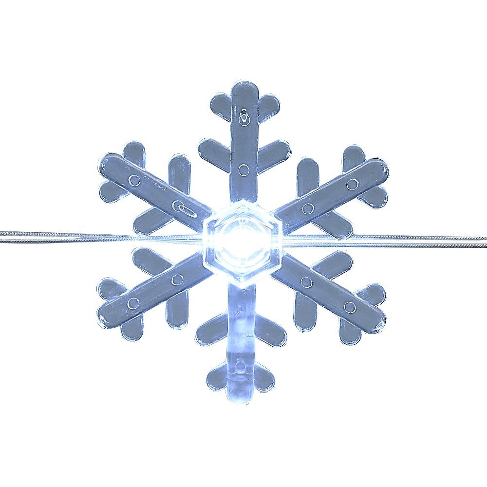 Guirlande lumineuse clignotante int/ext flocon 20LED blanc 5,7m