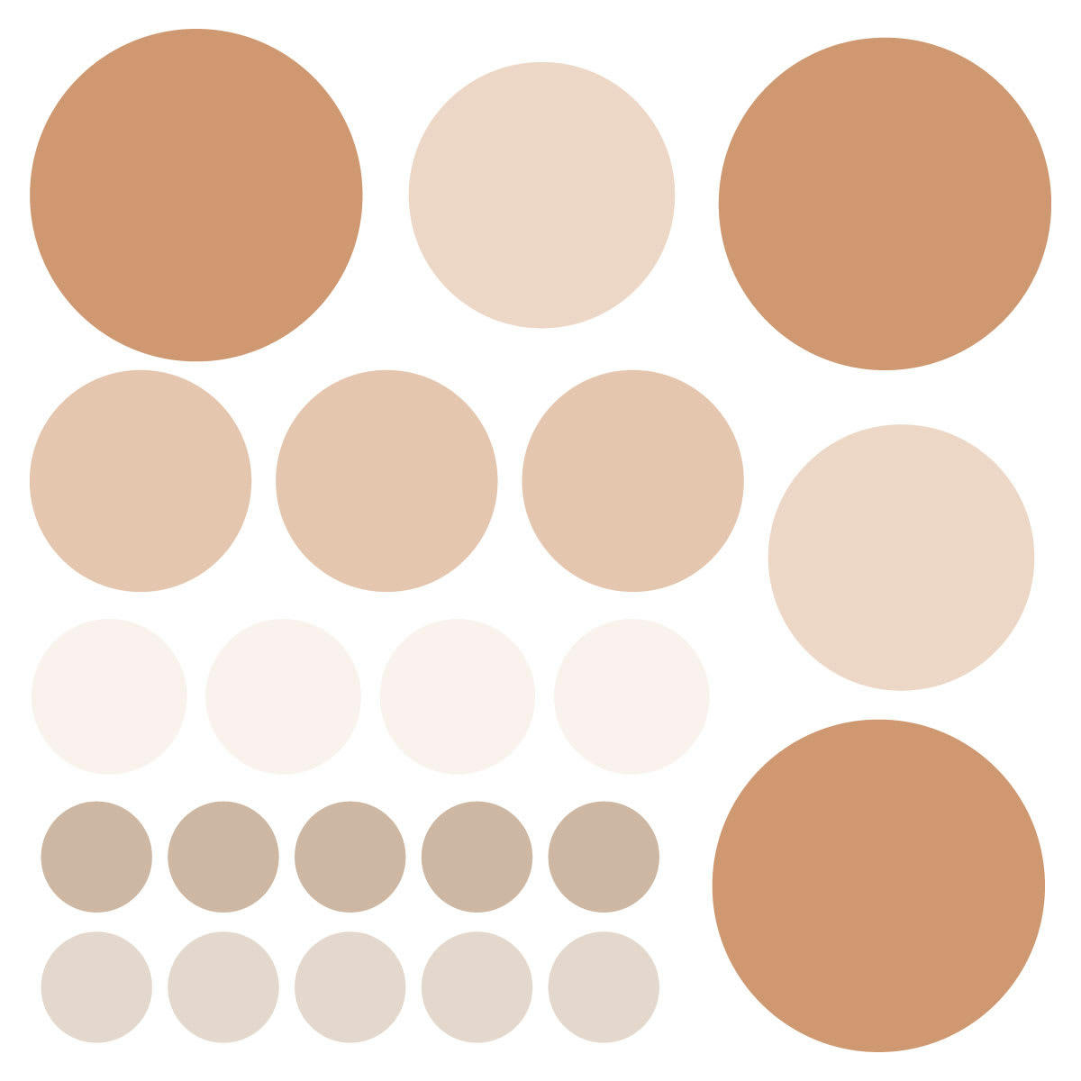 CIRCLES1 - Stickers muraux en vinyle rondes mix marron et beige