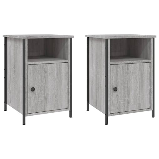 NNEVL Bedside Cabinets 2 pcs Grey Sonoma 40x42x60 cm Engineered Wood