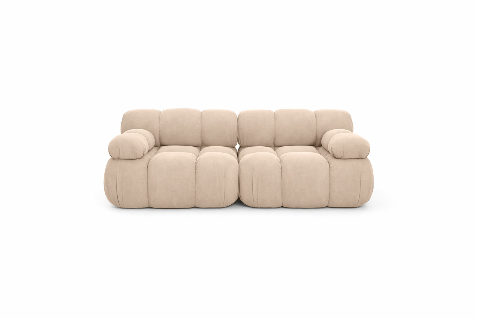 Sofa modułowa dwuosobowa, welur Salvador, Beżowy, Selia