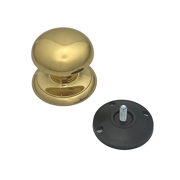 Bouton fixe de tirage de porte en Laiton D70 mm Laiton poli- lot de 6 boutons