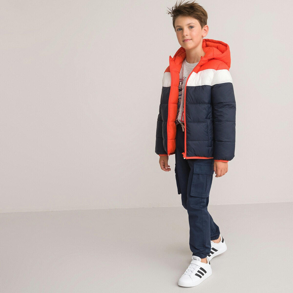 Doudoune chaude Signature à capuche réversible