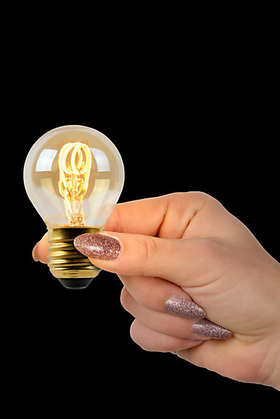 Lucide G45 - Ampoule filament - 4,5 cm - LED Dim. - E27 - 1x3W 2200K - Ambre