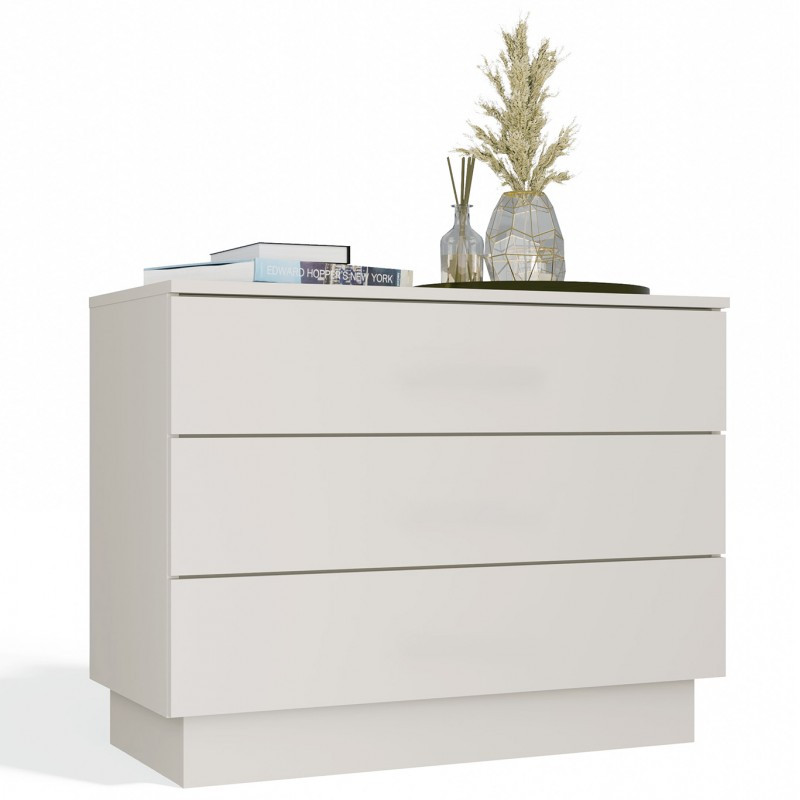 Komoda Topeshop AMBER 3S Szafka 3 Szuflady Kaszmir Beż