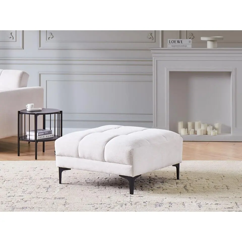 ALNES - Ottomaan - Gebroken wit - Polyester