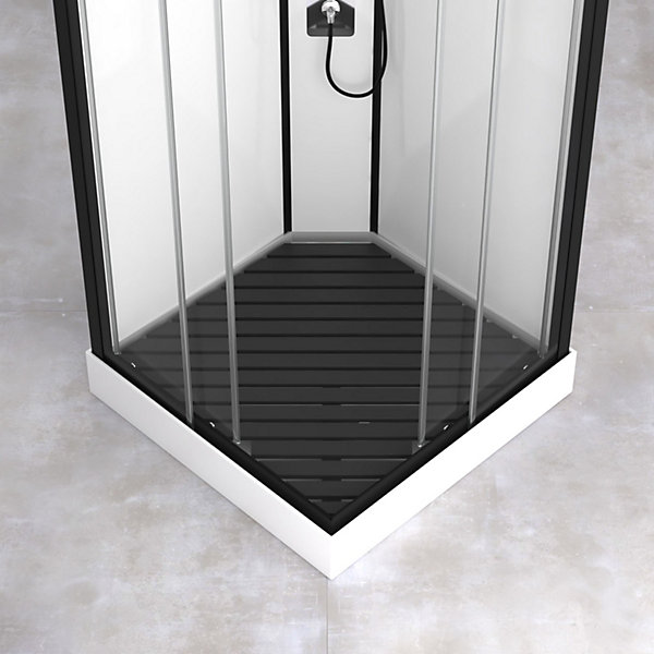 Caillebotis en Bois Composite Gris pour Cabine carrée - Dimensions 78,2 x 78,2 cm